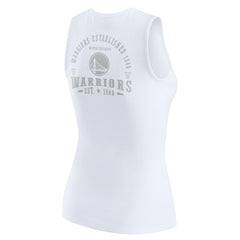 Golden State Warriors WEAR by Erin Andrews Women's Rib-Knit Henley Tank Top White - NBA