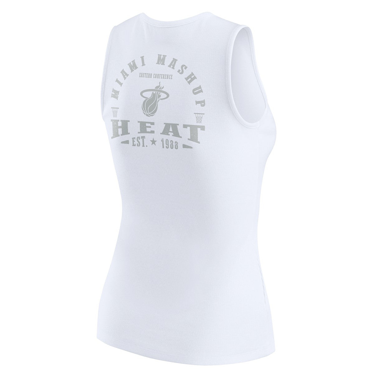 Miami Heat WEAR by Erin Andrews Women's Rib-Knit Henley Tank Top White - NBA
