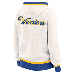 Golden State Warriors WEAR by Erin Andrews Women's Plus Size Hoodie Sweater Cream - NBA