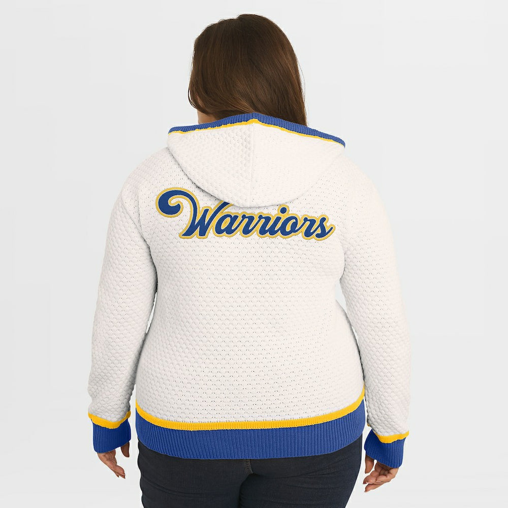 Golden State Warriors WEAR by Erin Andrews Women's Plus Size Hoodie Sweater Cream - NBA