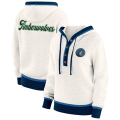 Minnesota Timberwolves WEAR by Erin Andrews Women's Plus Size Hoodie Sweater Cream - NBA