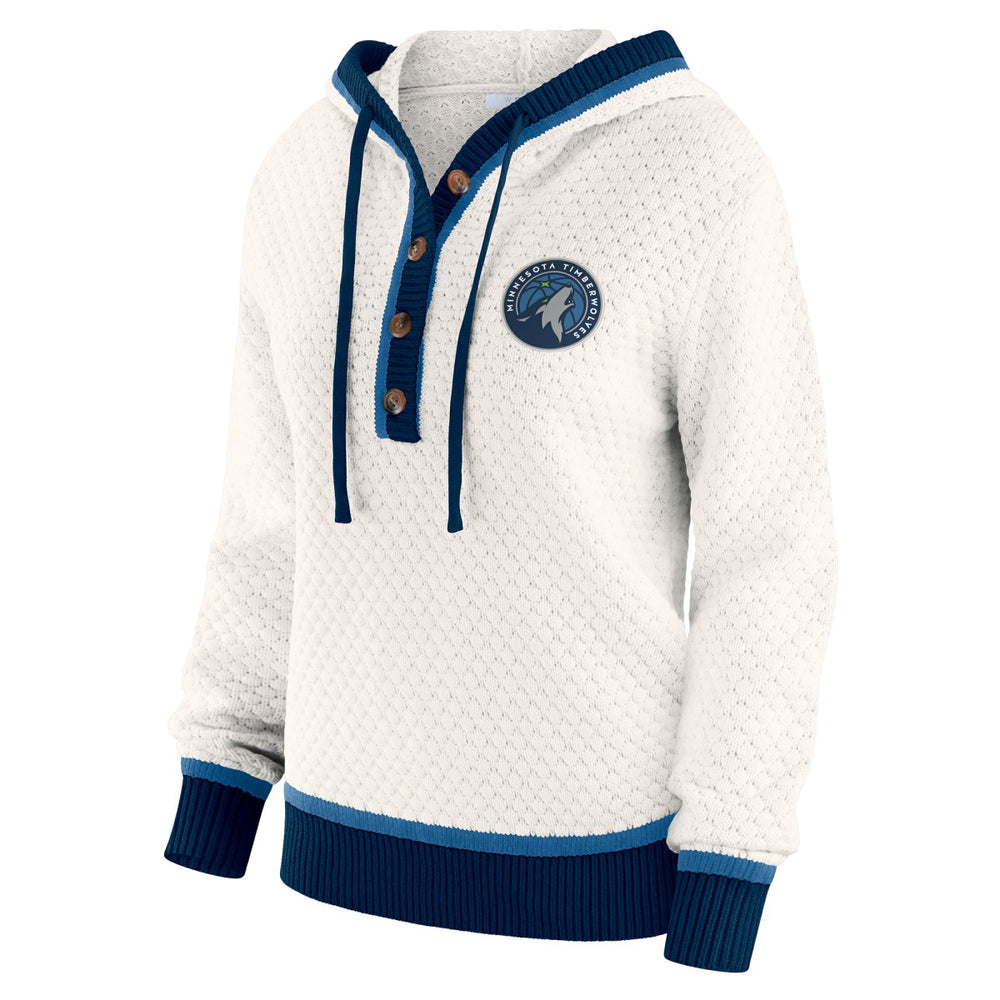 Minnesota Timberwolves WEAR by Erin Andrews Women's Plus Size Hoodie Sweater Cream - NBA