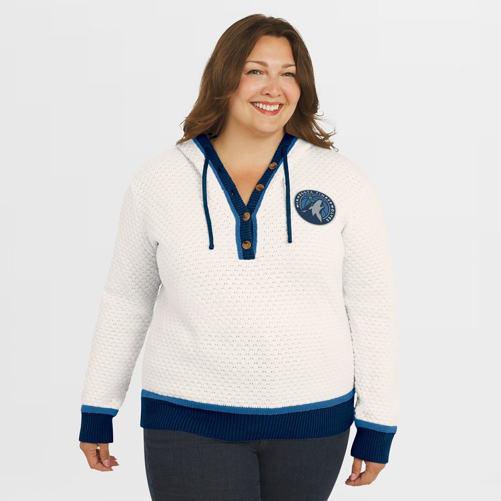 Minnesota Timberwolves WEAR by Erin Andrews Women's Plus Size Hoodie Sweater Cream - NBA