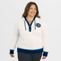Minnesota Timberwolves WEAR by Erin Andrews Women's Plus Size Hoodie Sweater Cream - NBA