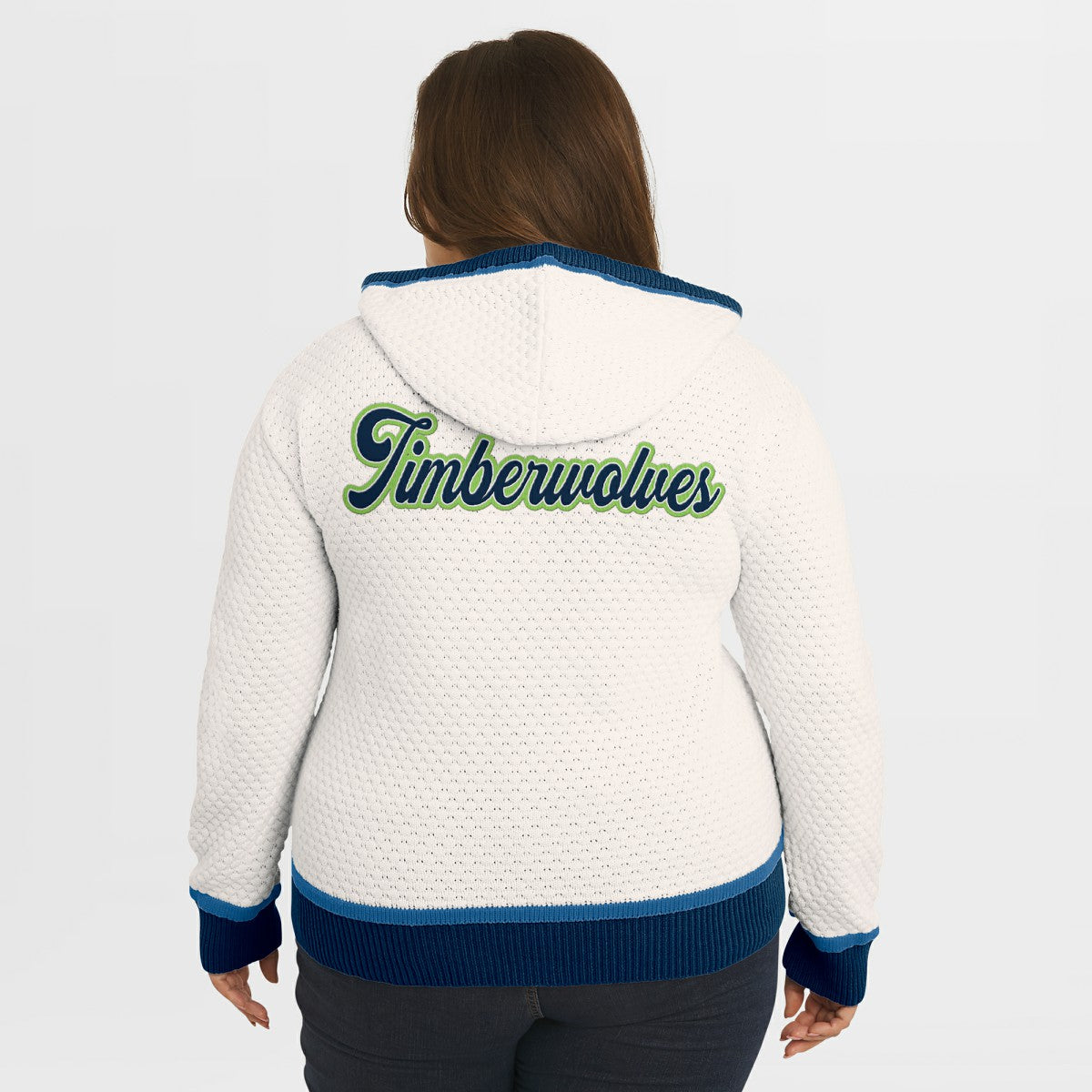 Minnesota Timberwolves WEAR by Erin Andrews Women's Plus Size Hoodie Sweater Cream - NBA