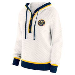 Denver Nuggets WEAR by Erin Andrews Women's Plus Size Hoodie Sweater Cream - NBA