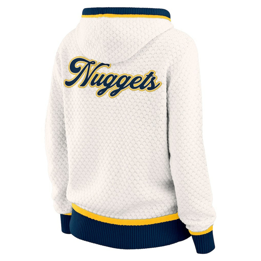 Denver Nuggets WEAR by Erin Andrews Women's Plus Size Hoodie Sweater Cream - NBA
