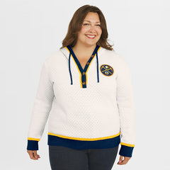 Denver Nuggets WEAR by Erin Andrews Women's Plus Size Hoodie Sweater Cream - NBA