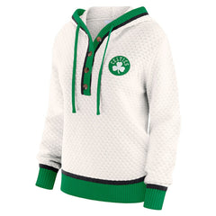 Boston Celtics WEAR by Erin Andrews Women's Plus Size Hoodie Sweater Cream - NBA