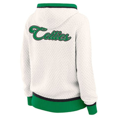 Boston Celtics WEAR by Erin Andrews Women's Plus Size Hoodie Sweater Cream - NBA