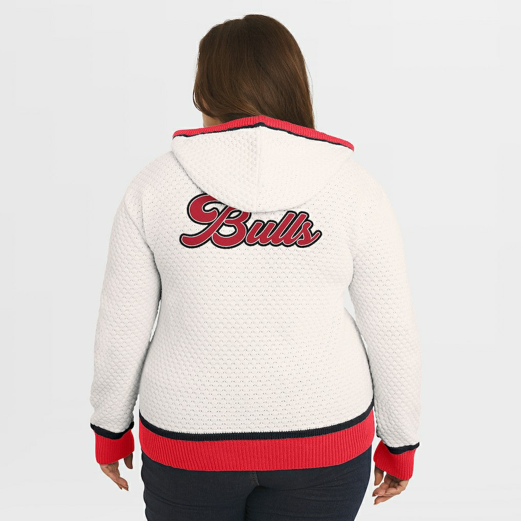 Chicago Bulls WEAR by Erin Andrews Women's Plus Size Hoodie Sweater Cream - NBA