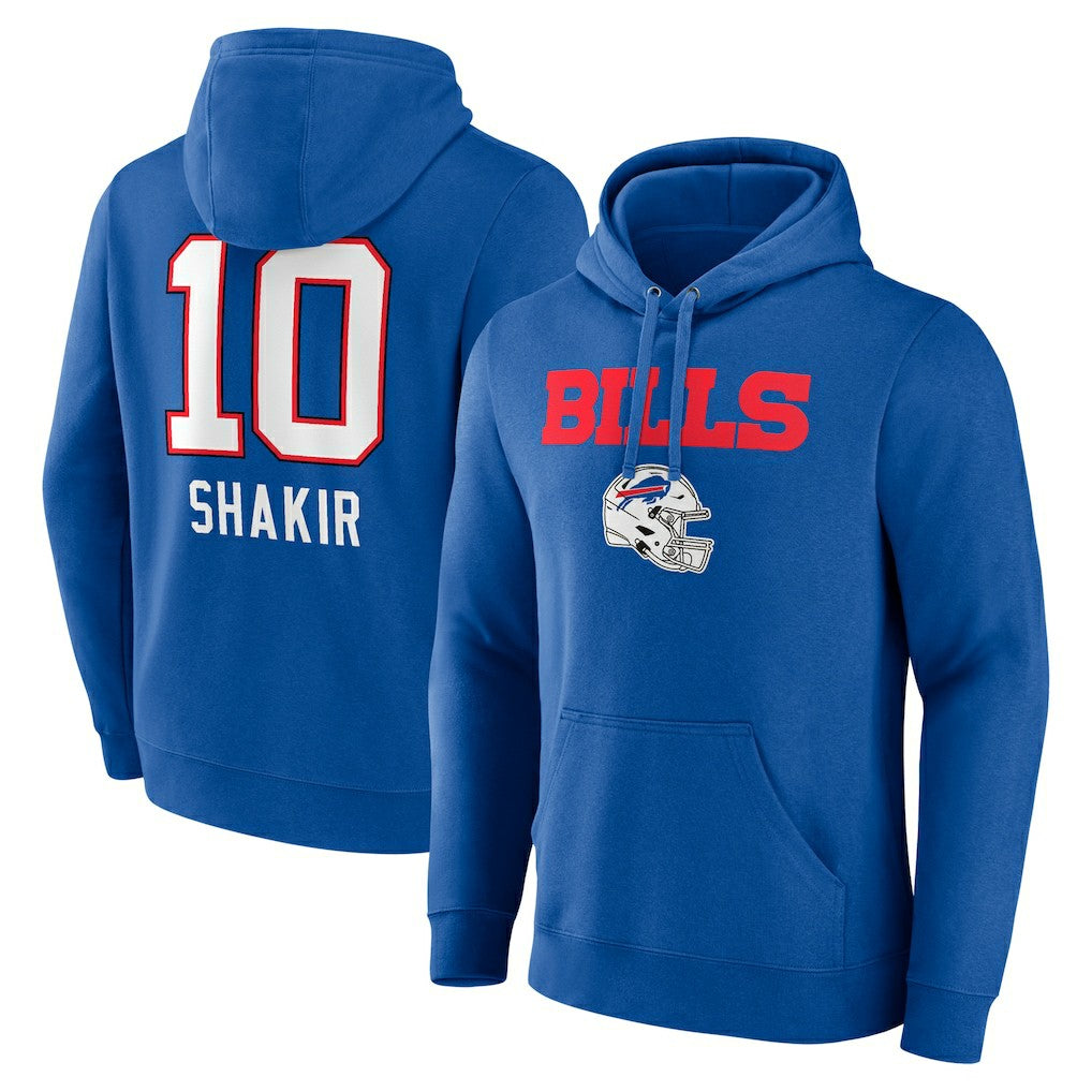Khalil Shakir Buffalo Bills Team Wordmark Name & Number Pullover Hoodie Royal | NFL