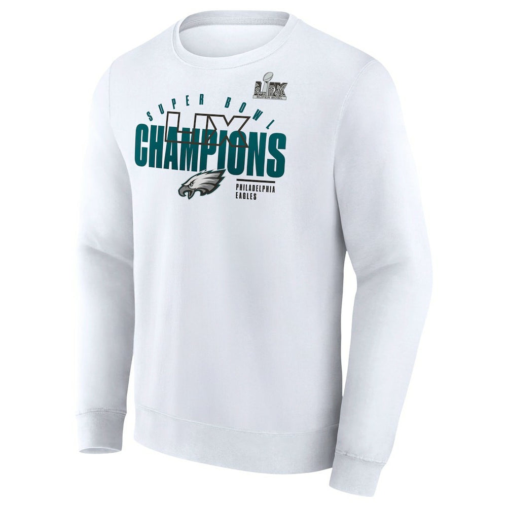 Philadelphia Eagles Super Bowl LIX Champions Iconic Victory Fleece Sweatshirt White | Fanatics