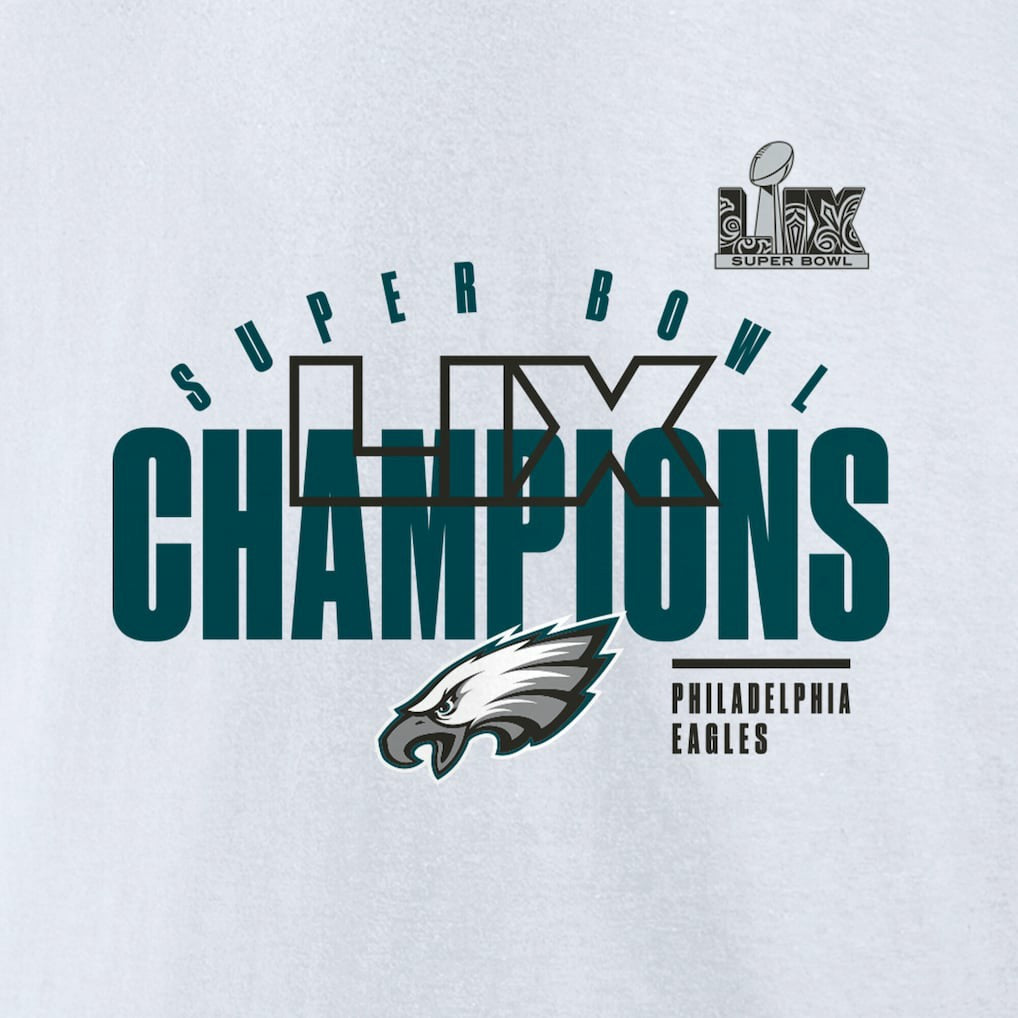 Philadelphia Eagles Super Bowl LIX Champions Iconic Victory Fleece Sweatshirt White | Fanatics