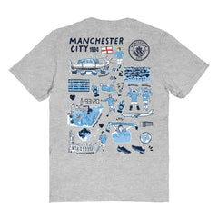 Manchester City Vive La Fete Women's Impressions Artwork T-Shirt Heather Gray - FIFA World CUP