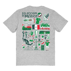 Mexico National Team Vive La Fete Women's Impressions Artwork T-Shirt Heather Gray - FIFA World CUP