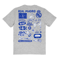 Real Madrid Vive La Fete Women's Impressions Artwork T-Shirt Heather Gray - FIFA World CUP
