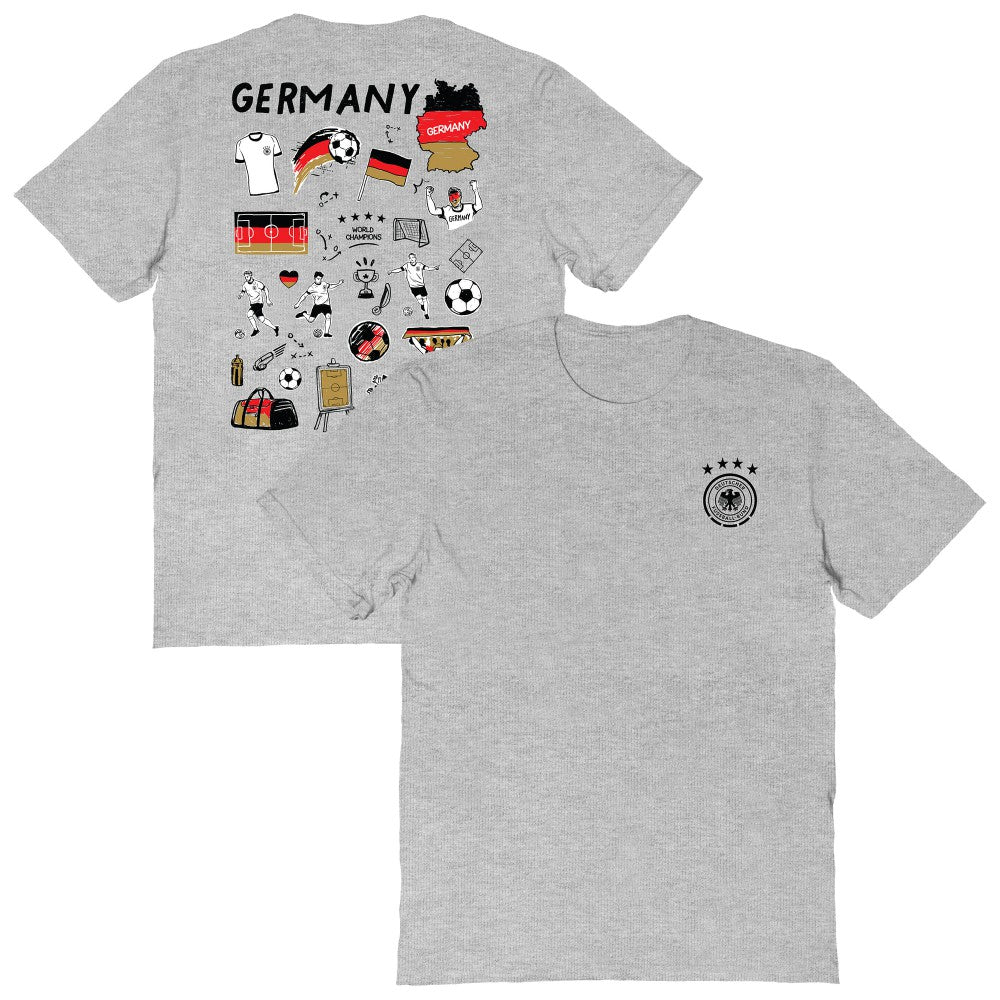 Germany National Team Vive La Fete Women's Impressions Artwork T-Shirt Heather Gray - FIFA World CUP