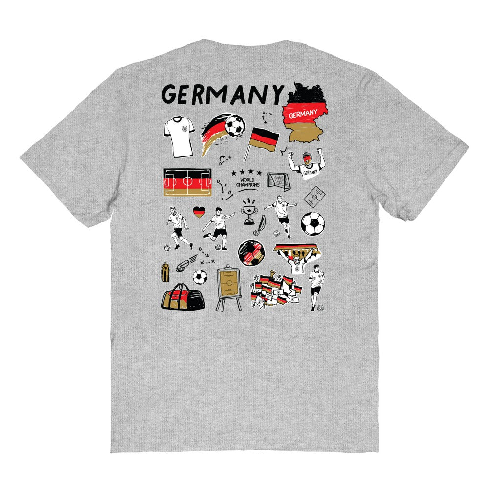 Germany National Team Vive La Fete Women's Impressions Artwork T-Shirt Heather Gray - FIFA World CUP