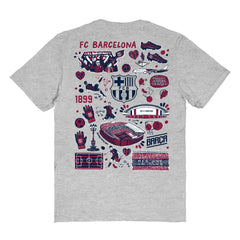 Barcelona Vive La Fete Women's Impressions Artwork T-Shirt Heather Gray - FIFA World CUP