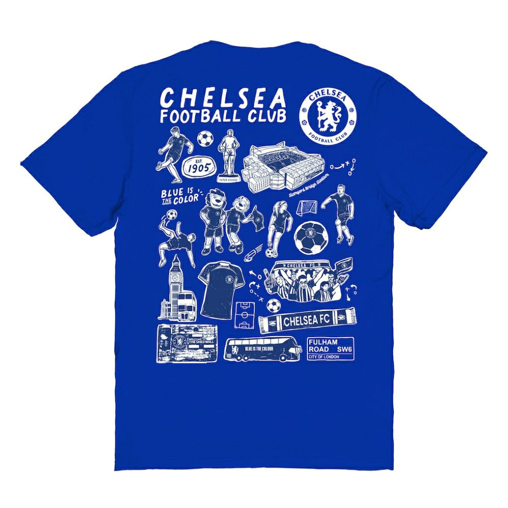 Chelsea Vive La Fete Women's Impressions Artwork T-Shirt Blue - FIFA World CUP