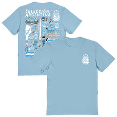 Argentina National Team Vive La Fete Women's Impressions Artwork T-Shirt Light Blue - FIFA World CUP