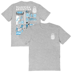 Argentina National Team Vive La Fete Women's Impressions Artwork T-Shirt Heather Gray - FIFA World CUP