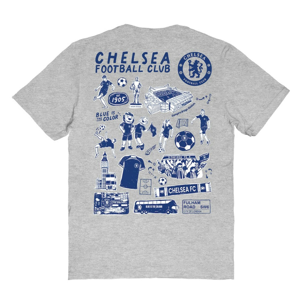Chelsea Vive La Fete Women's Impressions Artwork T-Shirt Heather Gray - FIFA World CUP