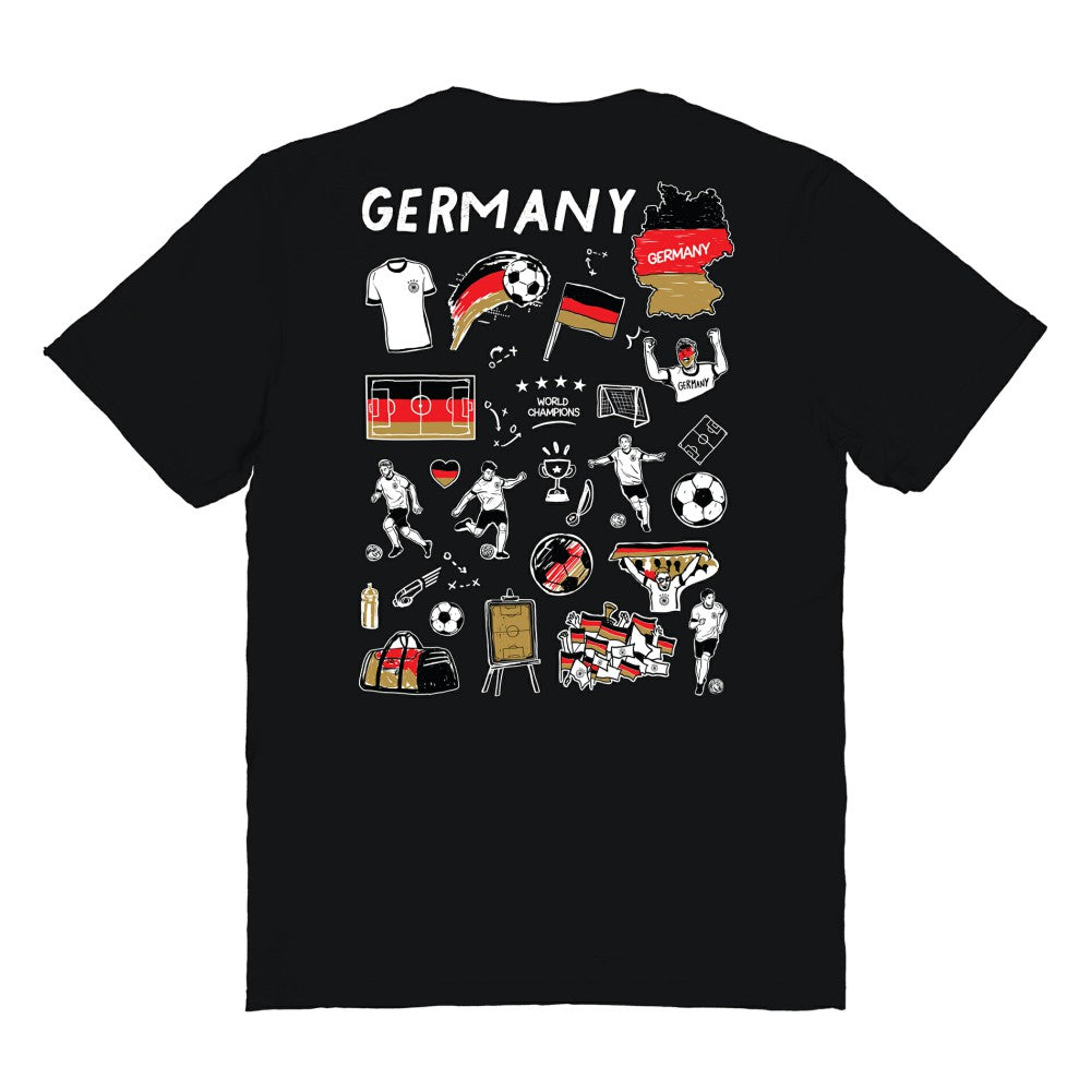 Germany National Team Vive La Fete Women's Impressions Artwork T-Shirt Black - FIFA World CUP