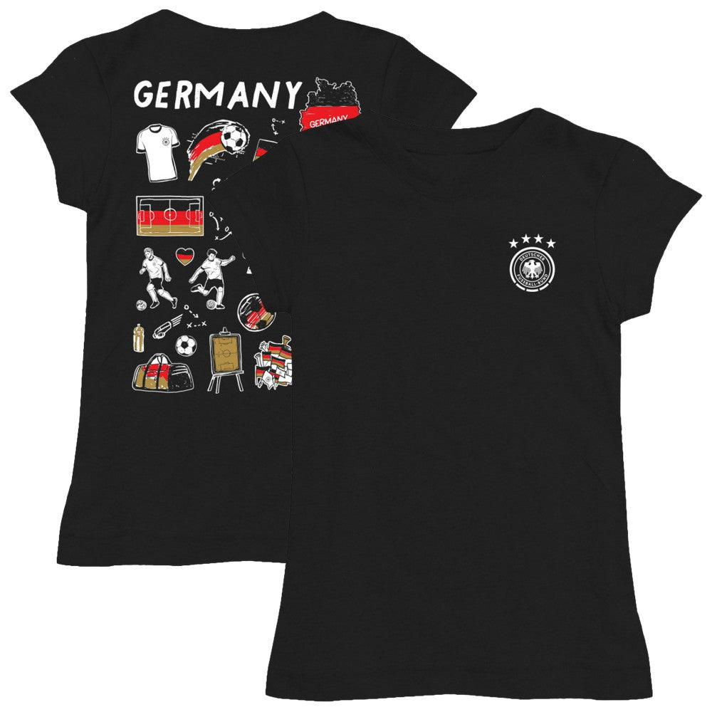 Germany National Team Vive La Fete Girls Youth Color Badge Fitted T-Shirt Black - FIFA World CUP