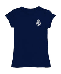 Real Madrid Vive La Fete Girls Youth Color Badge Fitted T-Shirt Navy - FIFA World CUP
