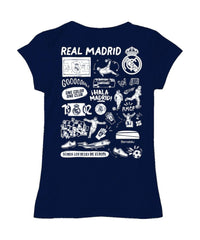 Real Madrid Vive La Fete Girls Youth Color Badge Fitted T-Shirt Navy - FIFA World CUP