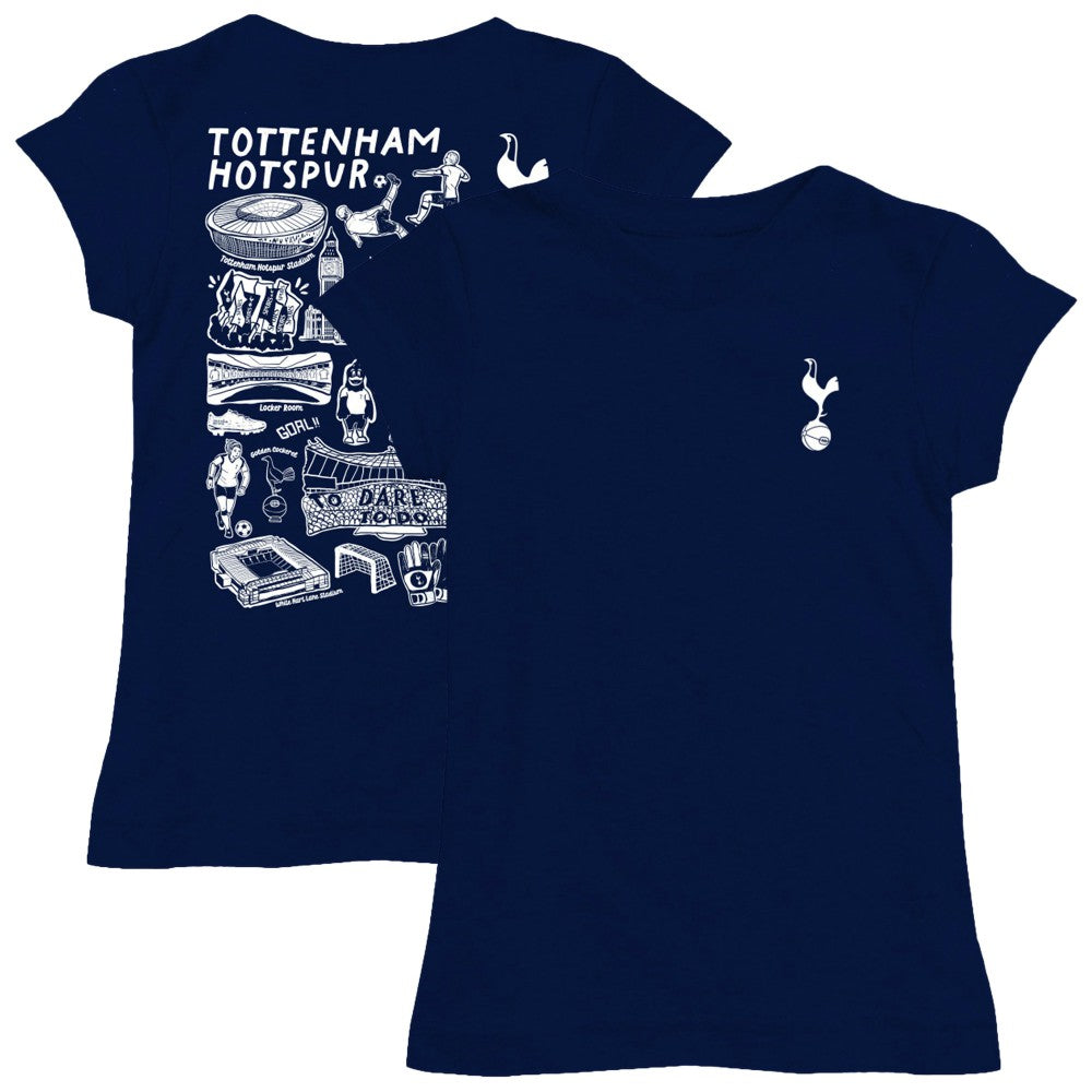Tottenham Hotspur Vive La Fete Girls Youth Color Badge Fitted T-Shirt Navy - FIFA World CUP