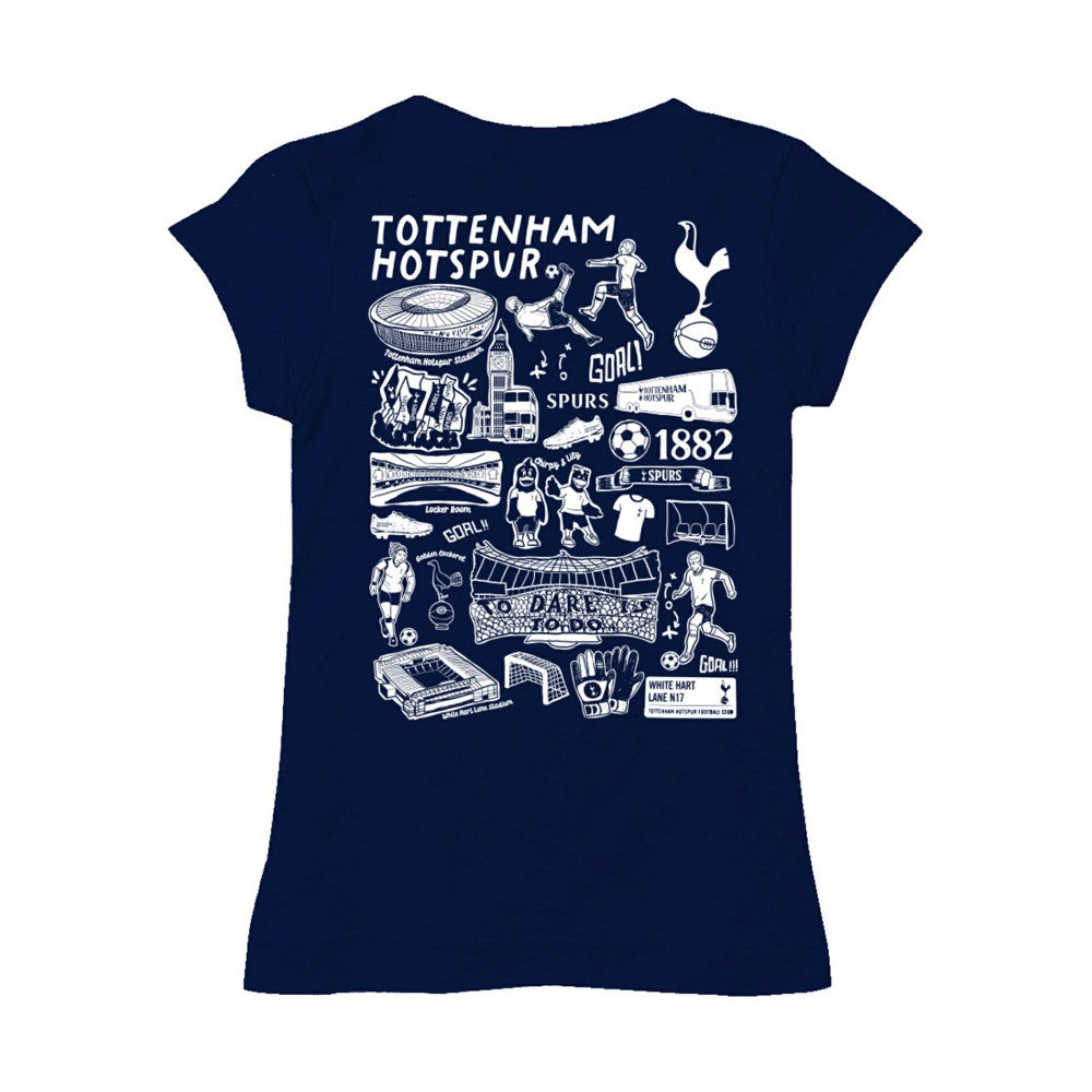 Tottenham Hotspur Vive La Fete Girls Youth Color Badge Fitted T-Shirt Navy - FIFA World CUP
