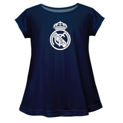 Real Madrid Vive La Fete Girls Youth Color Badge A-Line Top Navy - FIFA World CUP