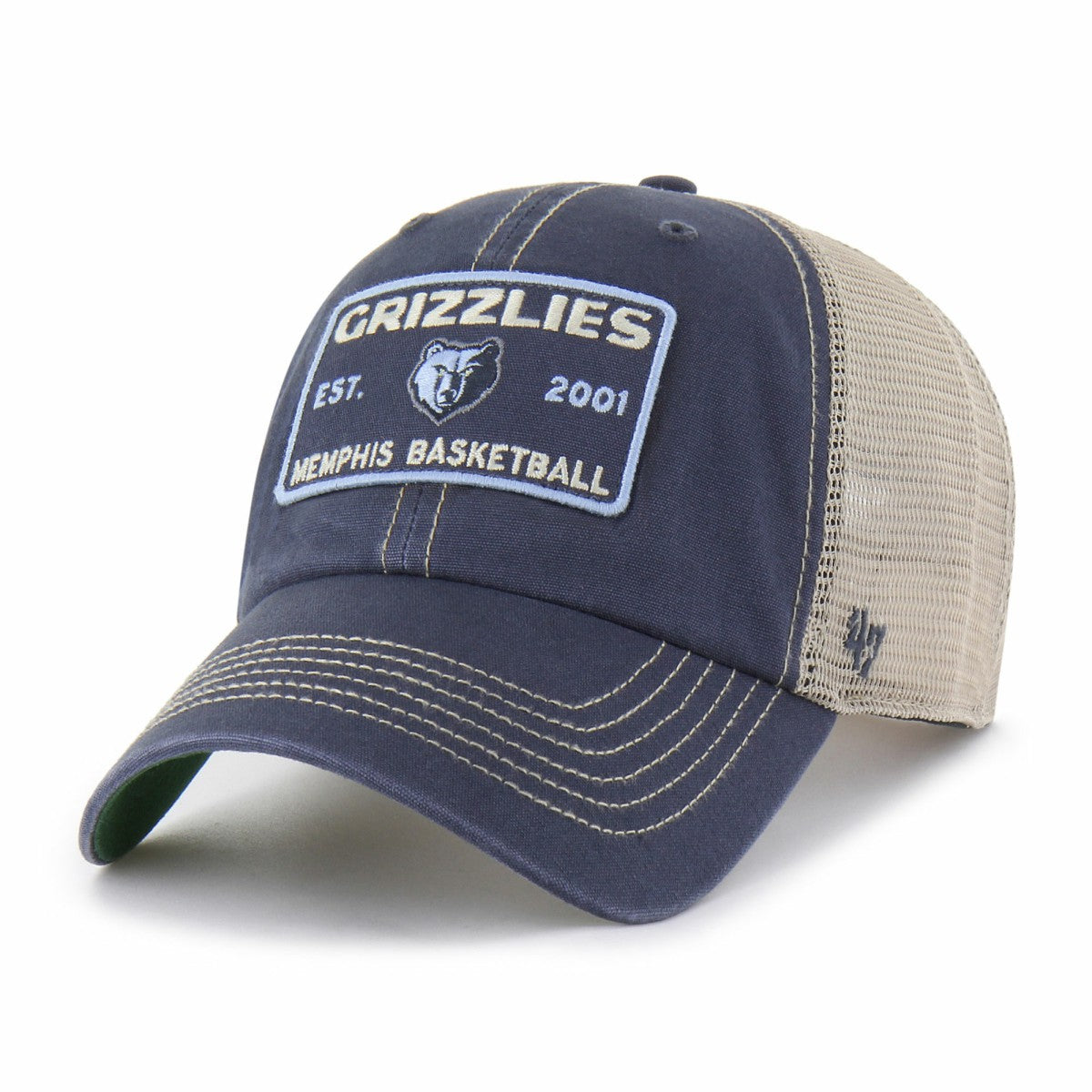 Memphis Grizzlies '47 Wabash Patch Clean Up Adjustable Hat Navy/Tan - NBA