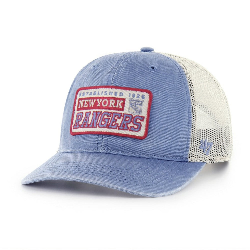 New York Rangers '47 Canteen Pigment Dyed Patch Trucker Adjustable Hat - Blue - NHL