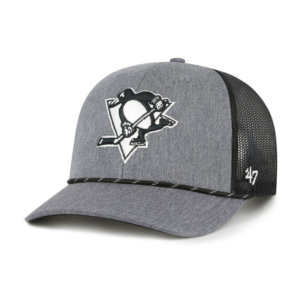 Pittsburgh Penguins '47 Carbon Rope Trucker Adjustable Hat - Gray - NHL