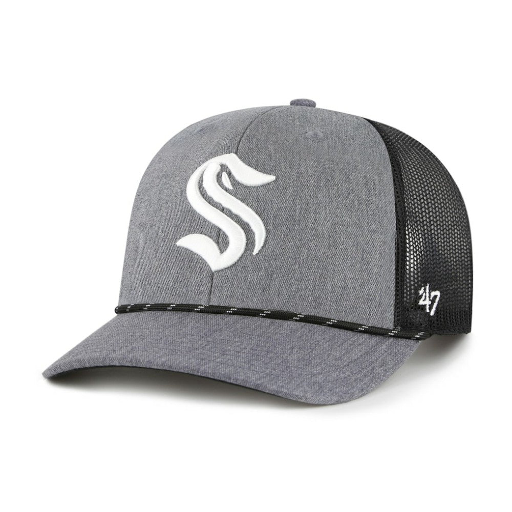 Seattle Kraken '47 Carbon Rope Trucker Adjustable Hat - Gray - NHL