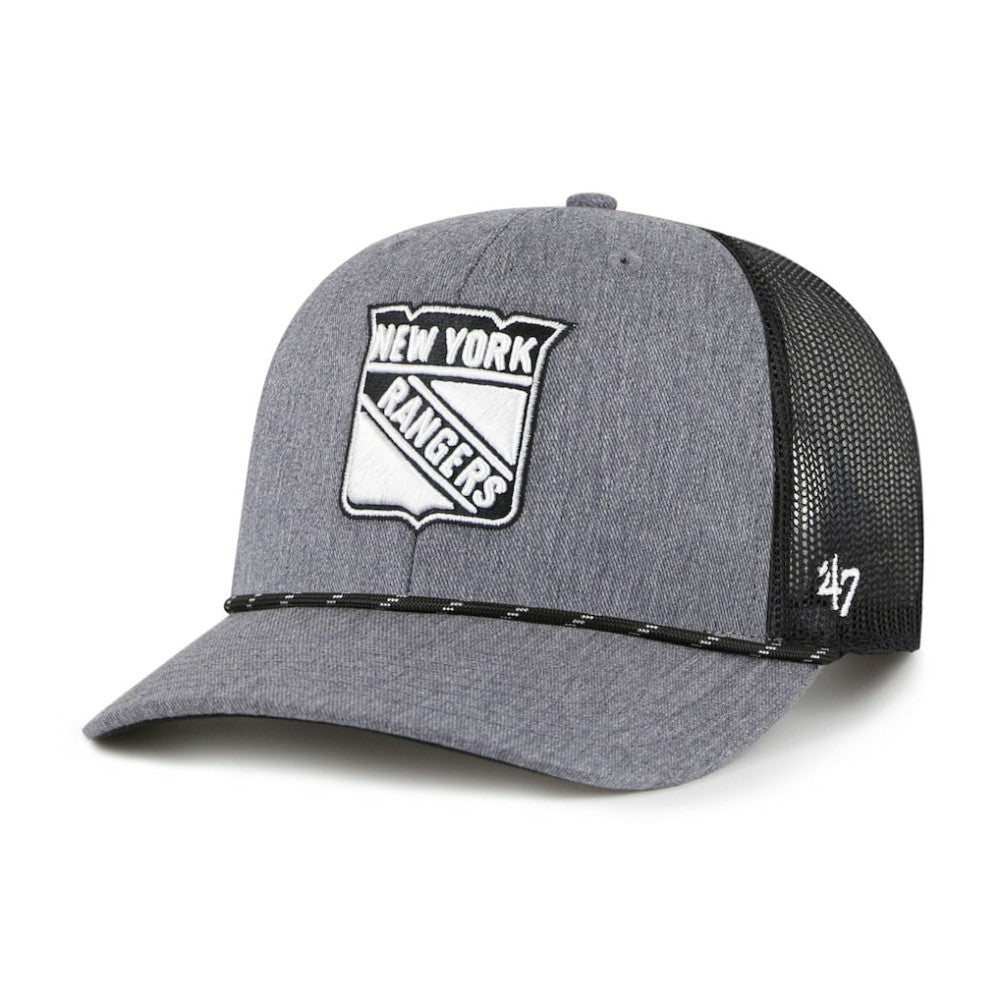 New York Rangers '47 Carbon Rope Trucker Adjustable Hat - Gray - NHL