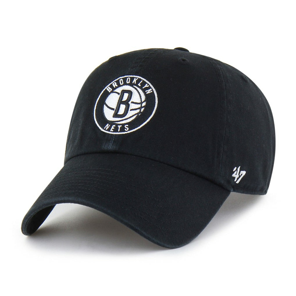 Brooklyn Nets '47 Core Logo Clean Up Adjustable Hat Black - NBA