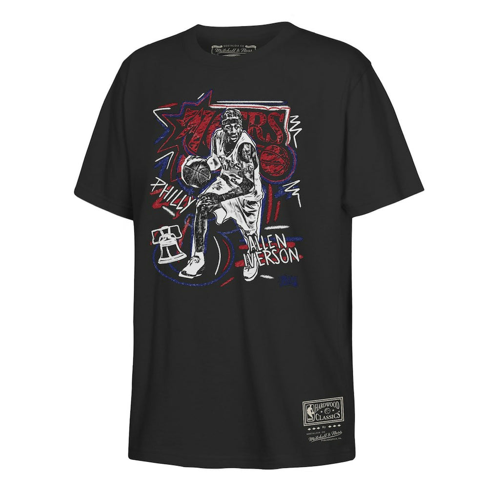 Allen Iverson Philadelphia 76ers Youth Chalked Up T-Shirt Black - NBA