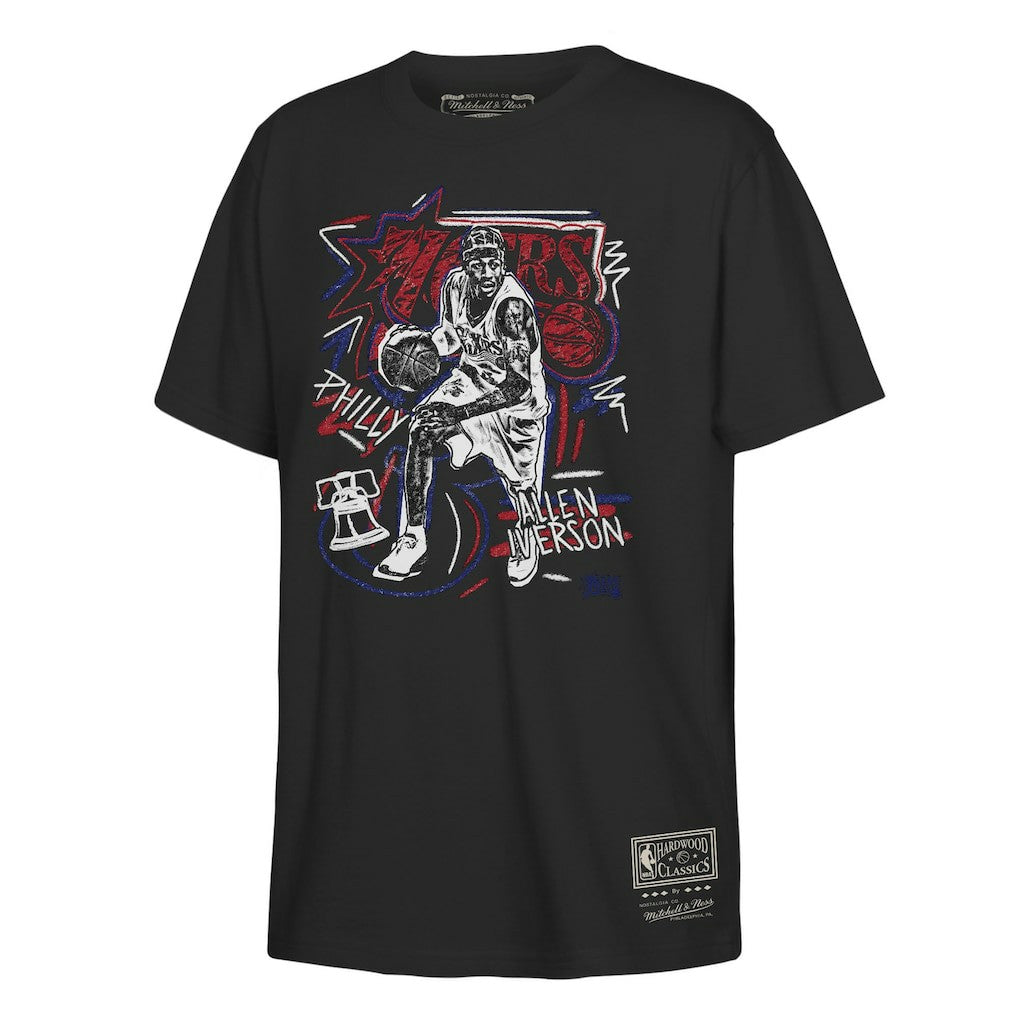 Allen Iverson Philadelphia 76ers Youth Chalked Up T-Shirt Black - NBA