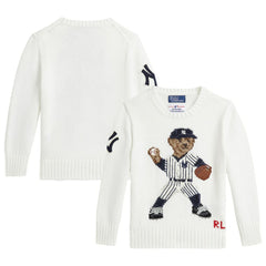 Yankees Polo Ralph Lauren Preschool  Bear Pullover Sweater - MLB