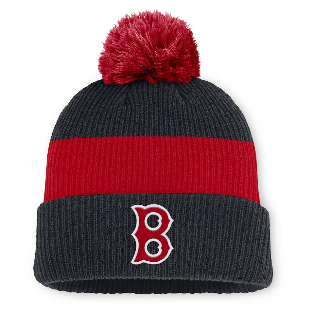 Boston Red Sox Nike Cooperstown Collection Peak Standard Cuffed Knit Hat with Pom - MLB