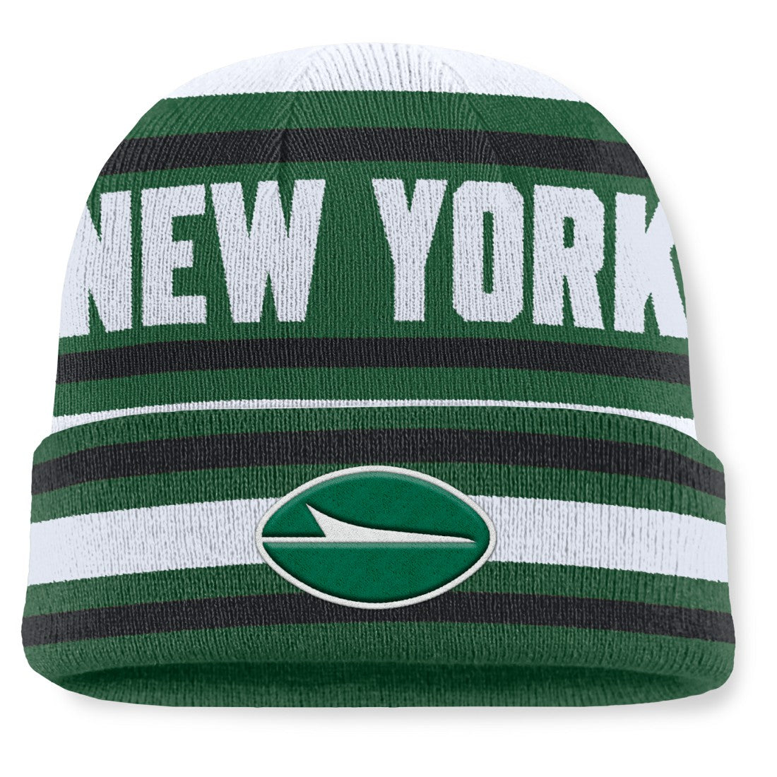 New York Jets Center Cuffed Knit Hat Green | Fanatics