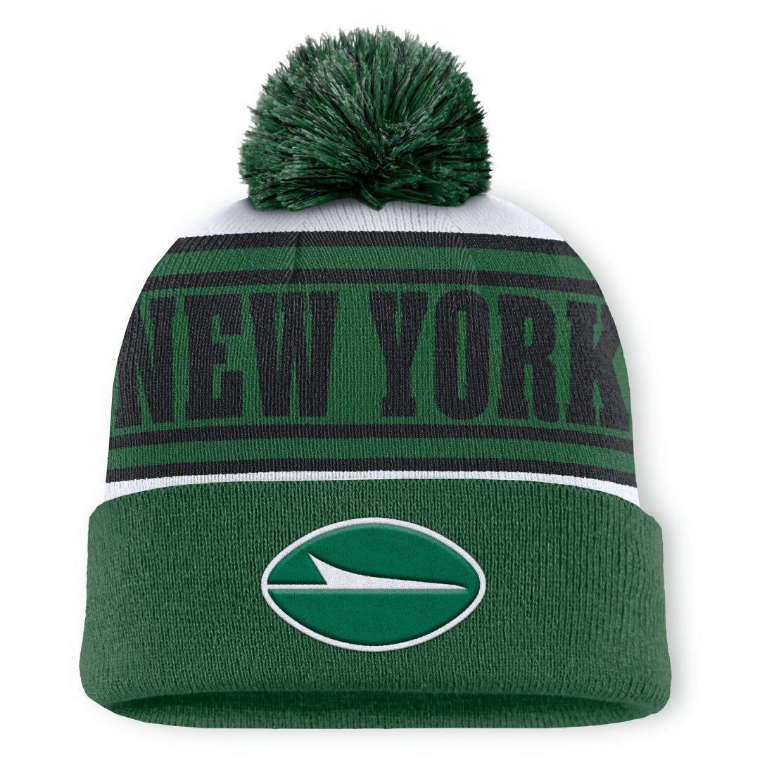 New York Jets Center Cuffed Knit Hat with Pom Green | Fanatics