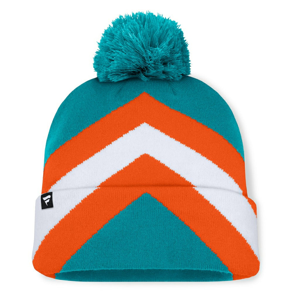 Miami Dolphins Women's Cornerback Cuffed Knit Hat with Pom Aqua | Fanatics