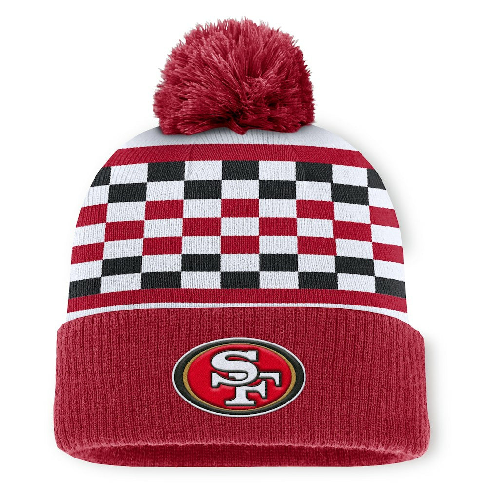 San Francisco 49ers Women's End Zone Cuffed Knit Hat with Pom Scarlet | Fanatics