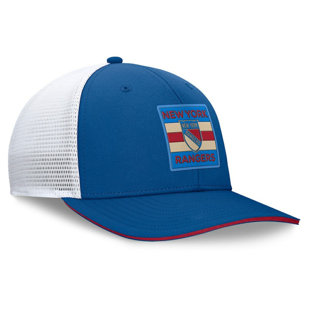 New York Rangers Fanatics Centennial Authentic Pro Structured Trucker Adjustable Hat - Blue/White - NHL